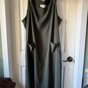 Casual Corner Dark Moss Green Maxi Jumper Dress